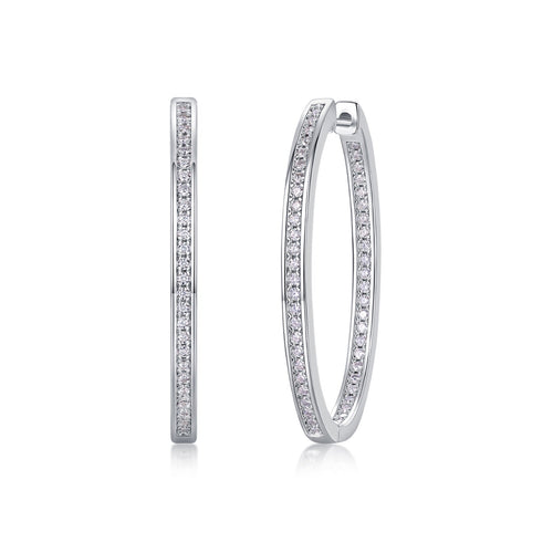 Aura Moissanite Hoop Earrings in Sterling Silver