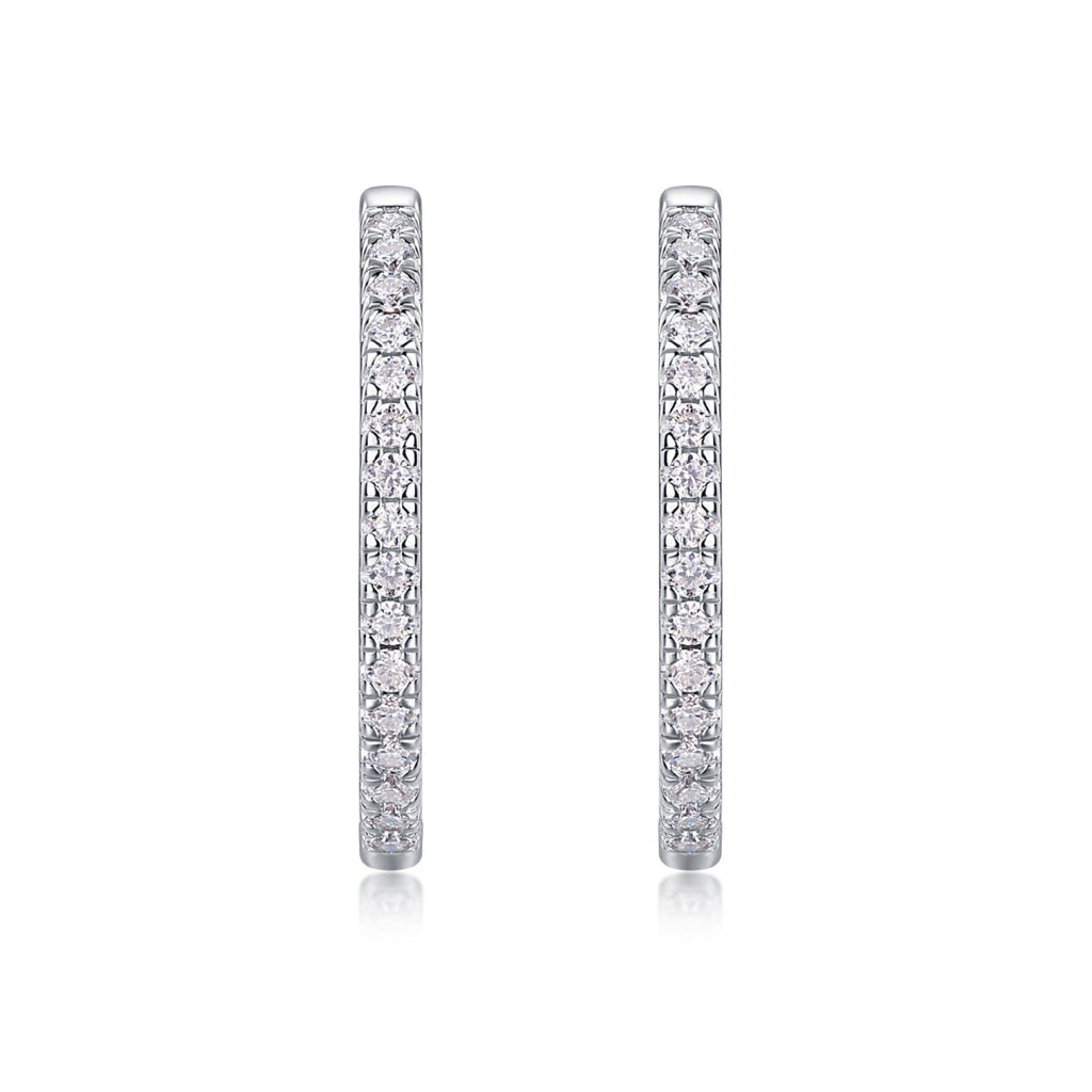 Lustre Moissanite Hoop Earrings in Sterling Silver