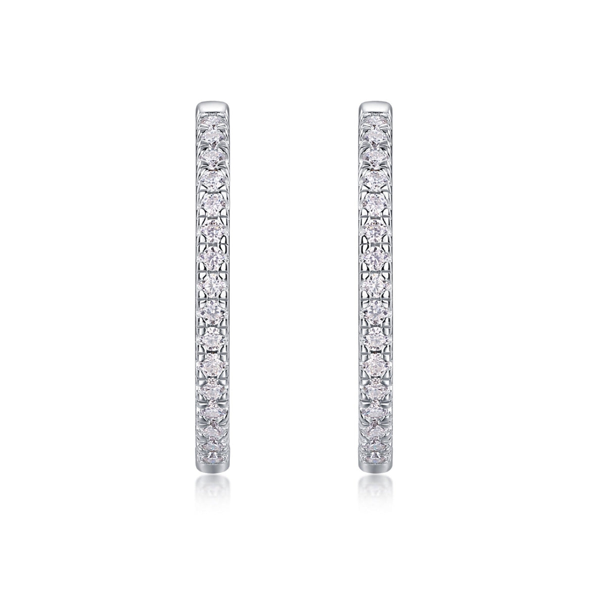 Lustre Moissanite Hoop Earrings in Sterling Silver