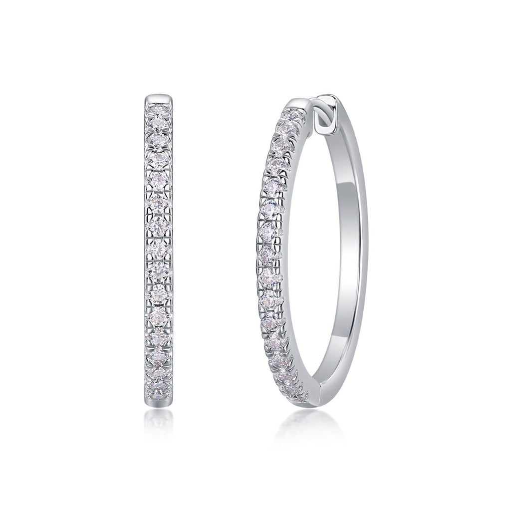 Lustre Moissanite Hoop Earrings in Sterling Silver