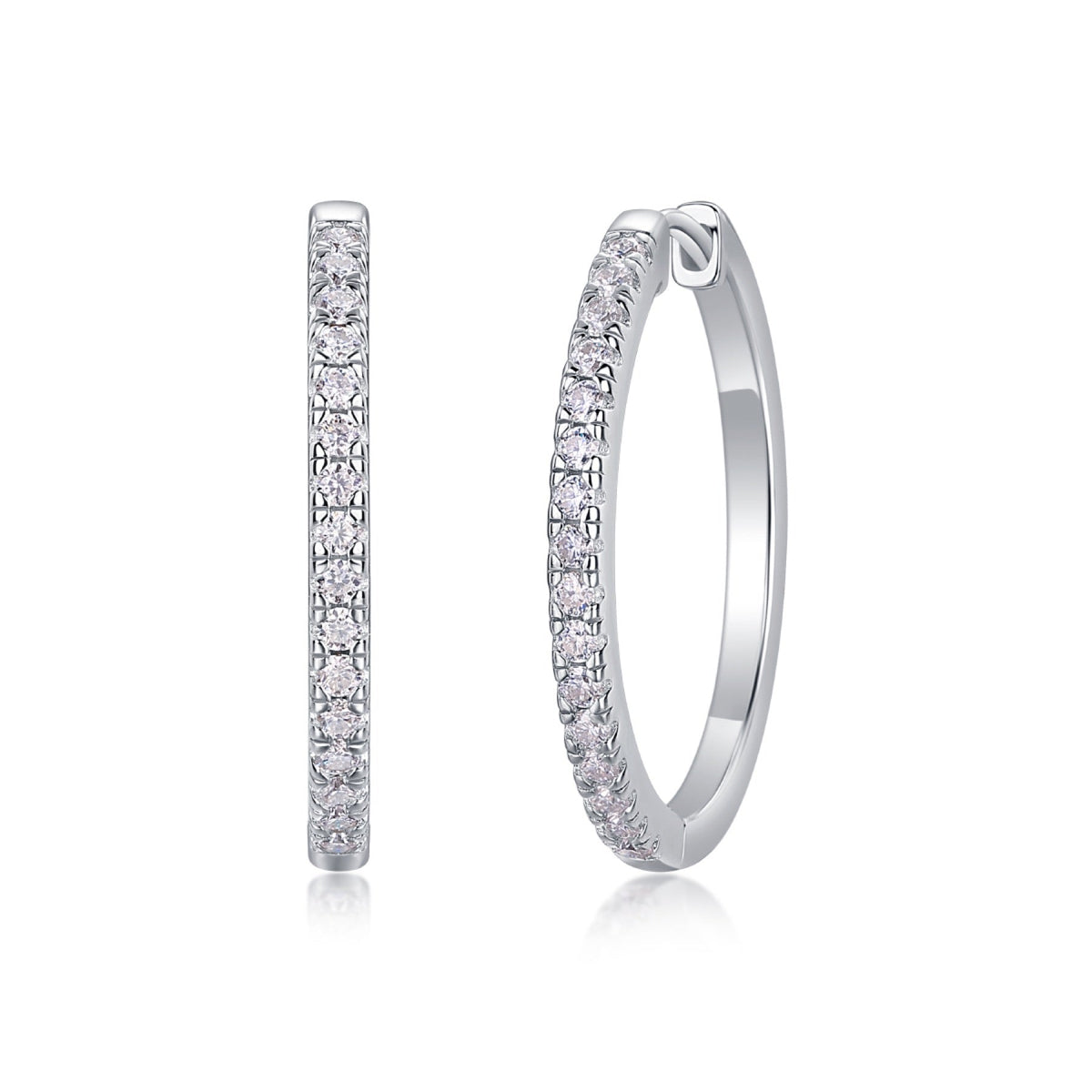 Lustre Moissanite Hoop Earrings in Sterling Silver