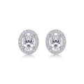 Ovation Moissanite Oval Halo Stud Earrings in Sterling Silver