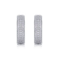 Magnum Moissanite Huggie Hoop Earrings in Sterling Silver