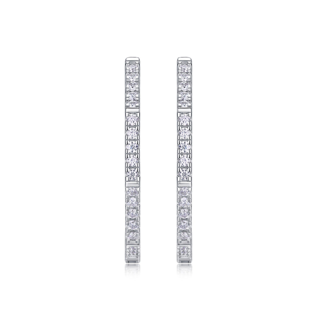 Octave Moissanite Hoop Earrings in Sterling Silver