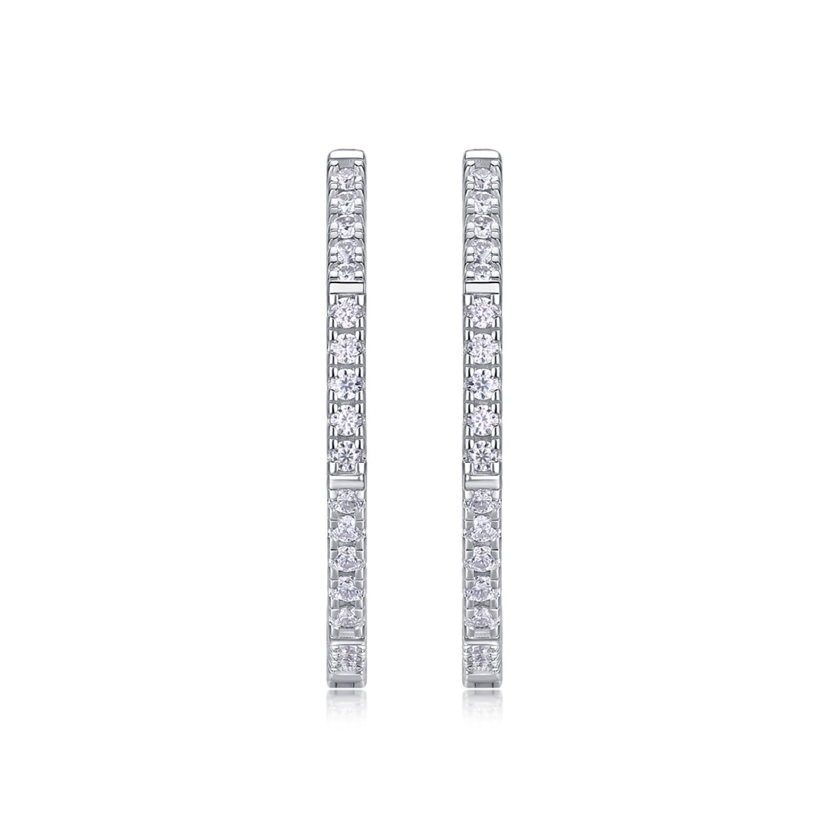 Octave Moissanite Hoop Earrings in Sterling Silver