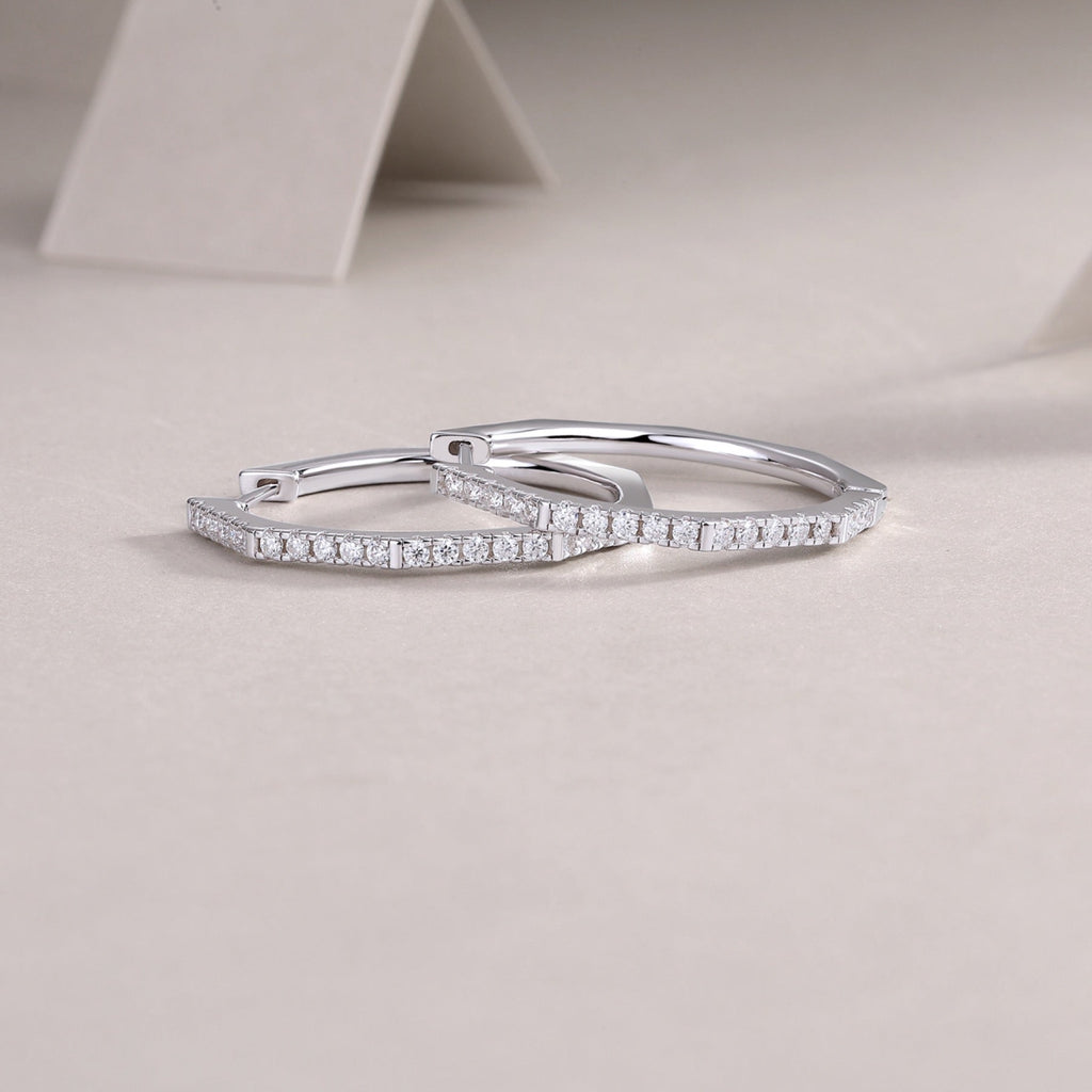 Octave Moissanite Hoop Earrings in Sterling Silver