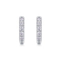 Beadline Moissanite Huggie Hoop Earrings in Sterling Silver