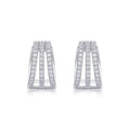 Cleave Moissanite Huggie Hoop Earrings in Sterling Silver