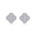Quatre Moissanite Clover Stud Earrings in Sterling Silver