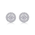 Sunna Moissanite Halo Stud Earrings in Sterling Silver