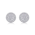 Pave Moissanite Cluster Stud Earrings in Sterling Silver