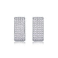 Portal Moissanite Baguette Huggie Hoop Earrings in Sterling Silver