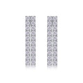 Rain Moissanite Bar Drop Earrings in Sterling Silver