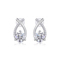 Flourish 1 Carat Moissanite Drop Earrings in Sterling Silver