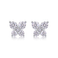 Petit Moissanite Clover Stud Earrings in Sterling Silver