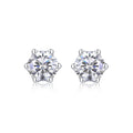 Eclat Moissanite Stud Earrings in Sterling Silver