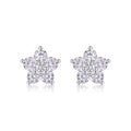 Floret Moissanite Flower Stud Earrings in Sterling Silver