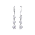 Trickle Moissanite Drop Earrings in Sterling Silver