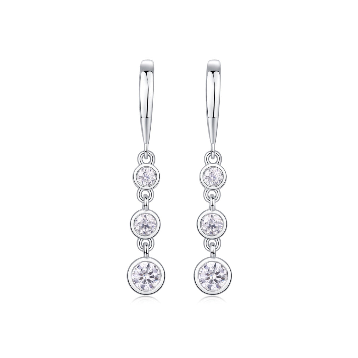 Trickle Moissanite Drop Earrings in Sterling Silver