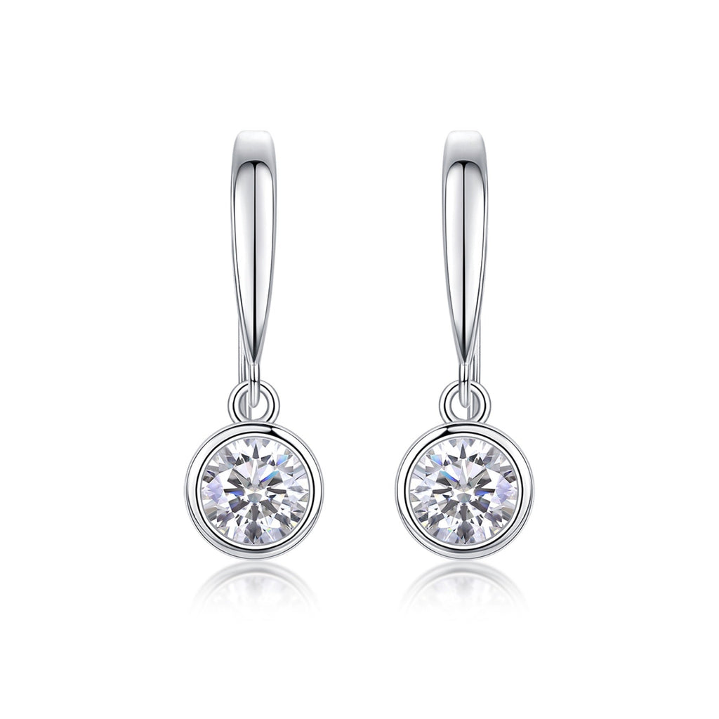 Droplet Moissanite Drop Earrings in Sterling Silver