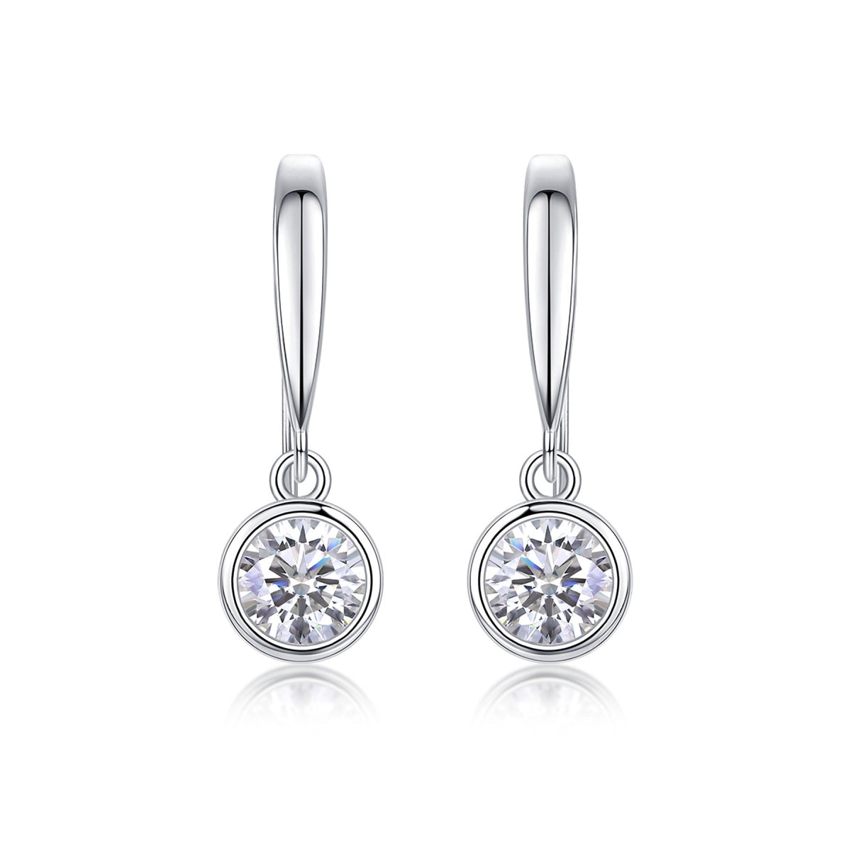 Droplet Moissanite Drop Earrings in Sterling Silver
