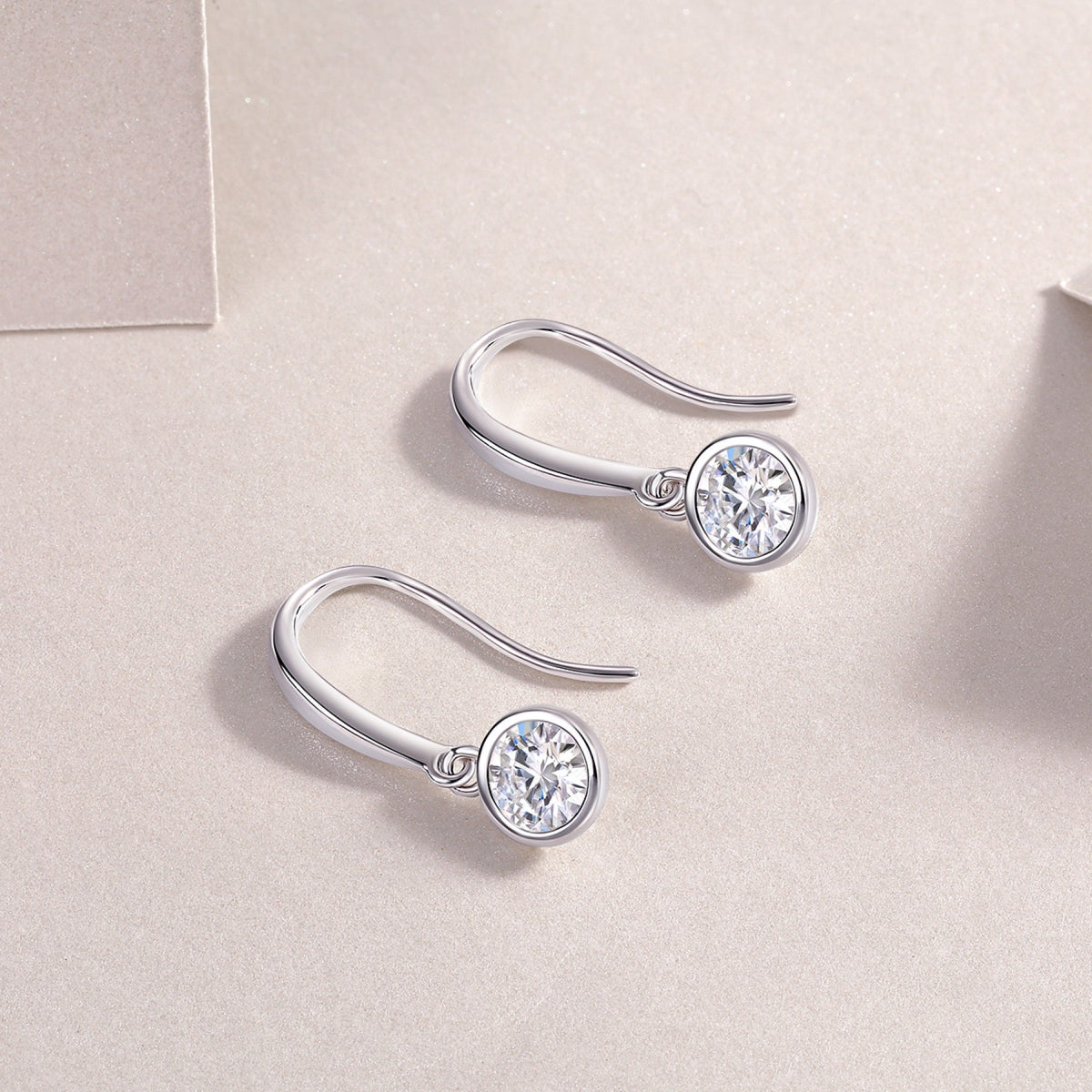 Droplet Moissanite Drop Earrings in Sterling Silver