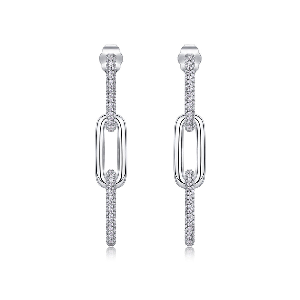Circo Moissanite Hoop Earrings in Sterling Silver