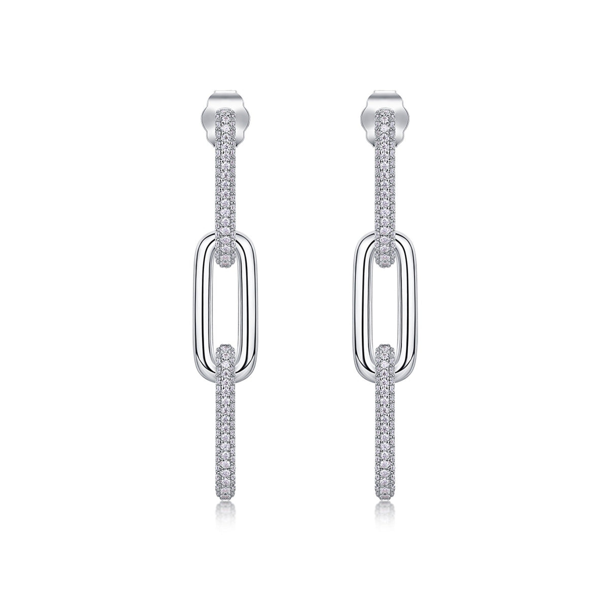 Circo Moissanite Hoop Earrings in Sterling Silver