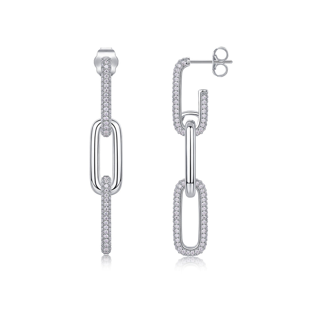 Circo Moissanite Hoop Earrings in Sterling Silver
