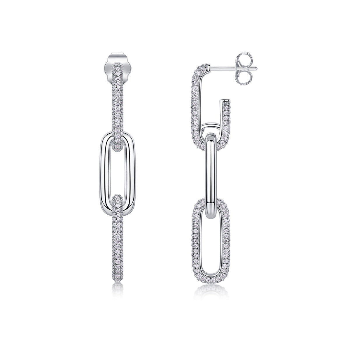 Circo Moissanite Hoop Earrings in Sterling Silver