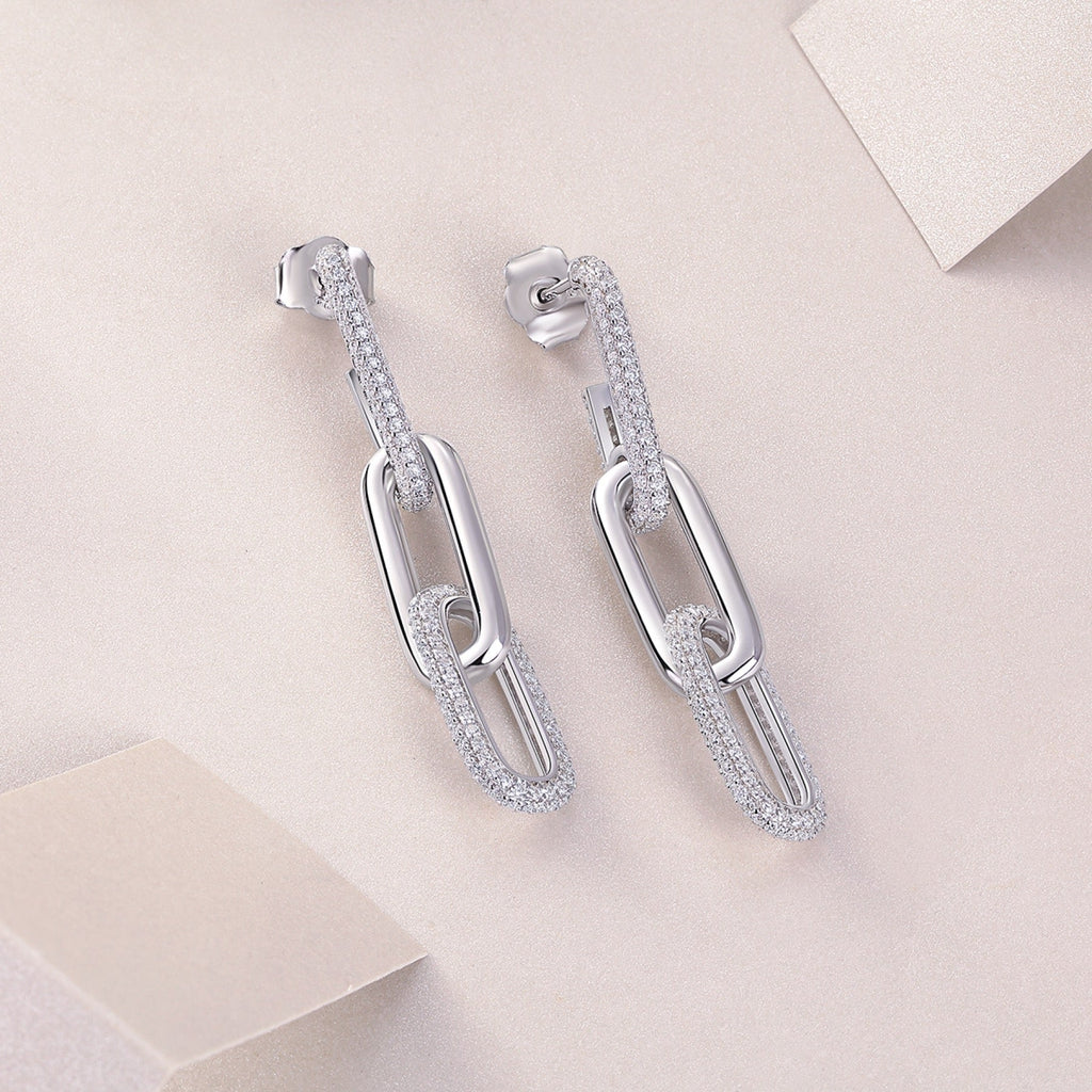 Circo Moissanite Hoop Earrings in Sterling Silver