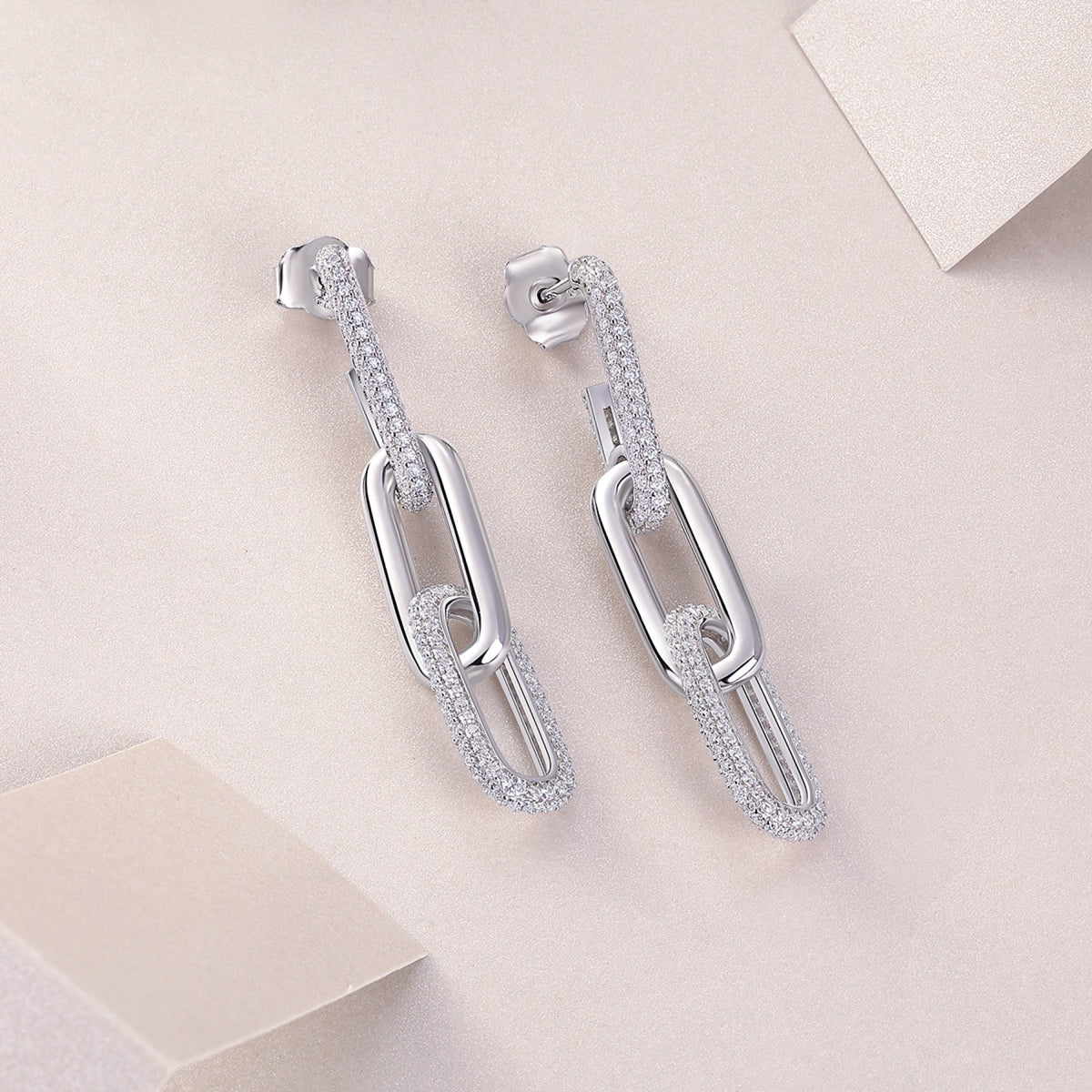 Circo Moissanite Hoop Earrings in Sterling Silver