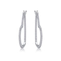 Fondant Moissanite Heart Hoop Earrings in Sterling Silver