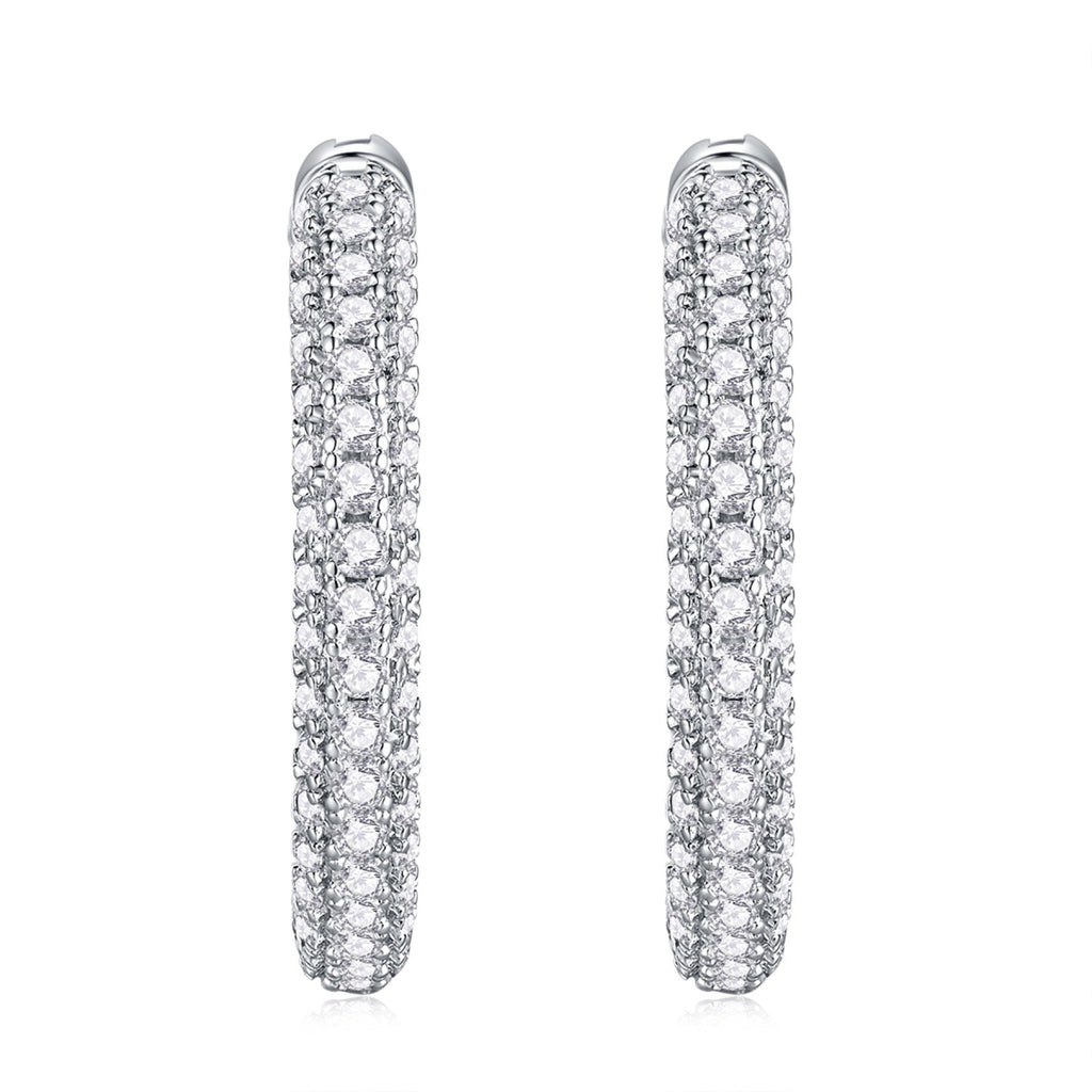 Eternel Moissanite Hoop Earrings in Sterling Silver
