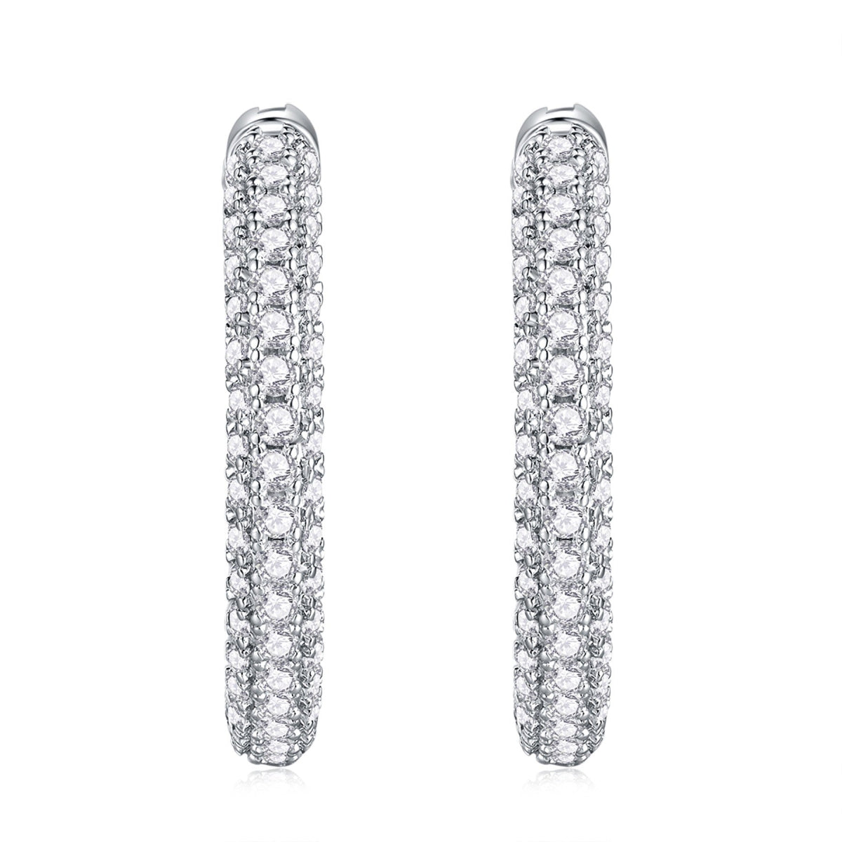Eternel Moissanite Hoop Earrings in Sterling Silver