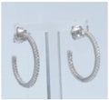 Slim Moissanite Hoop Earrings in Sterling Silver