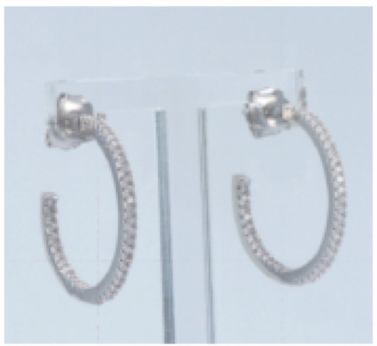 Slim Moissanite Hoop Earrings in Sterling Silver