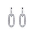 Chainlink Moissanite Link Huggie Hoop Earrings in Sterling Silver