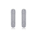 Squared Moissanite Square Huggie Hoop Earrings in Sterling Silver