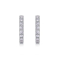 Trace Moissanite Huggie Hoop Earrings in Sterling Silver