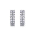 Twinband Moissanite Huggie Hoop Earrings in Sterling Silver