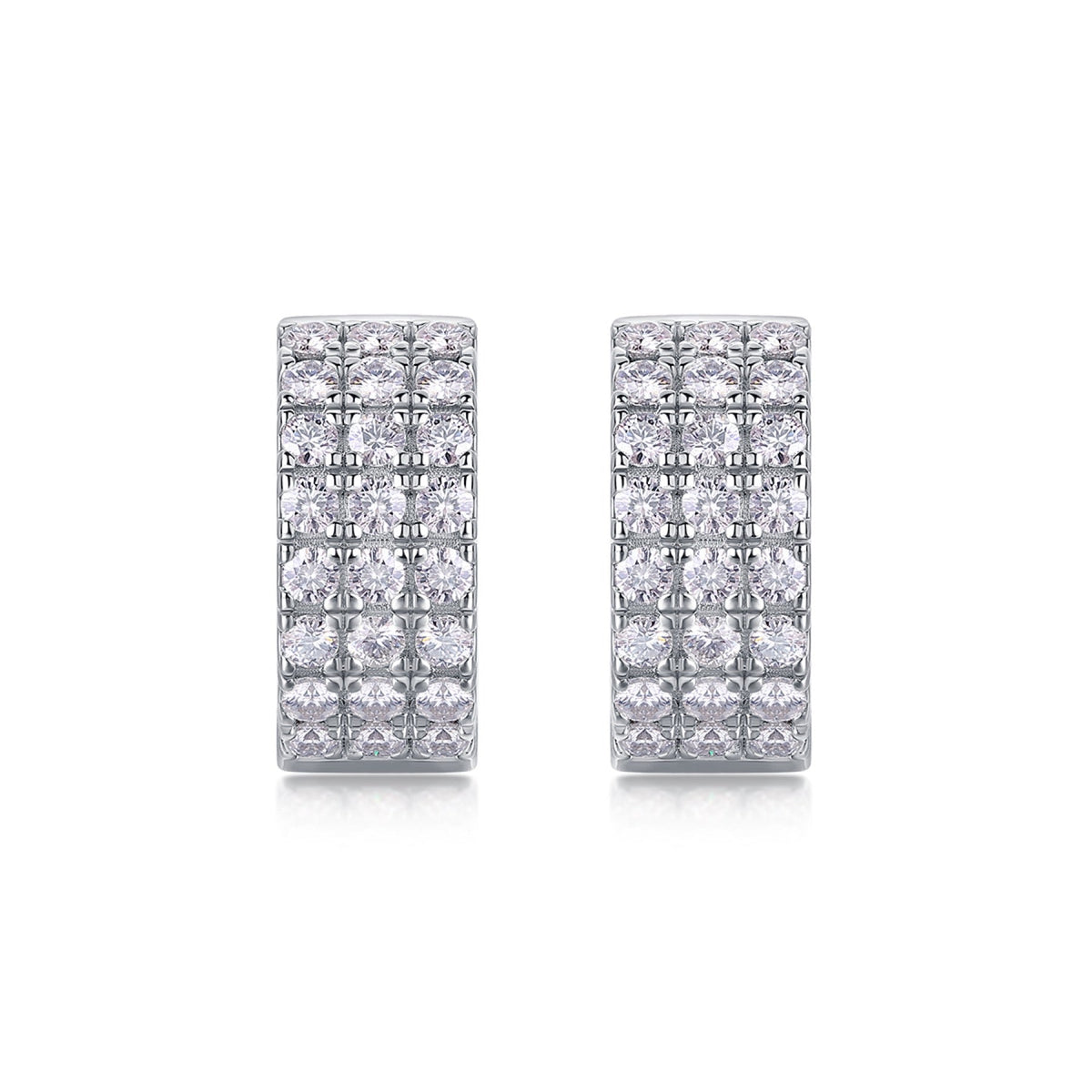 Pendel Moissanite Drop Huggie Hoop Earrings in Sterling Silver