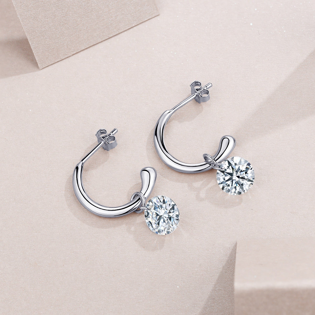 Farfalle 3 Carat Moissanite Butterfly Stud Earrings in Sterling Silver