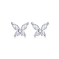 Cloverette Moissanite Cluster Stud Earrings in Sterling Silver