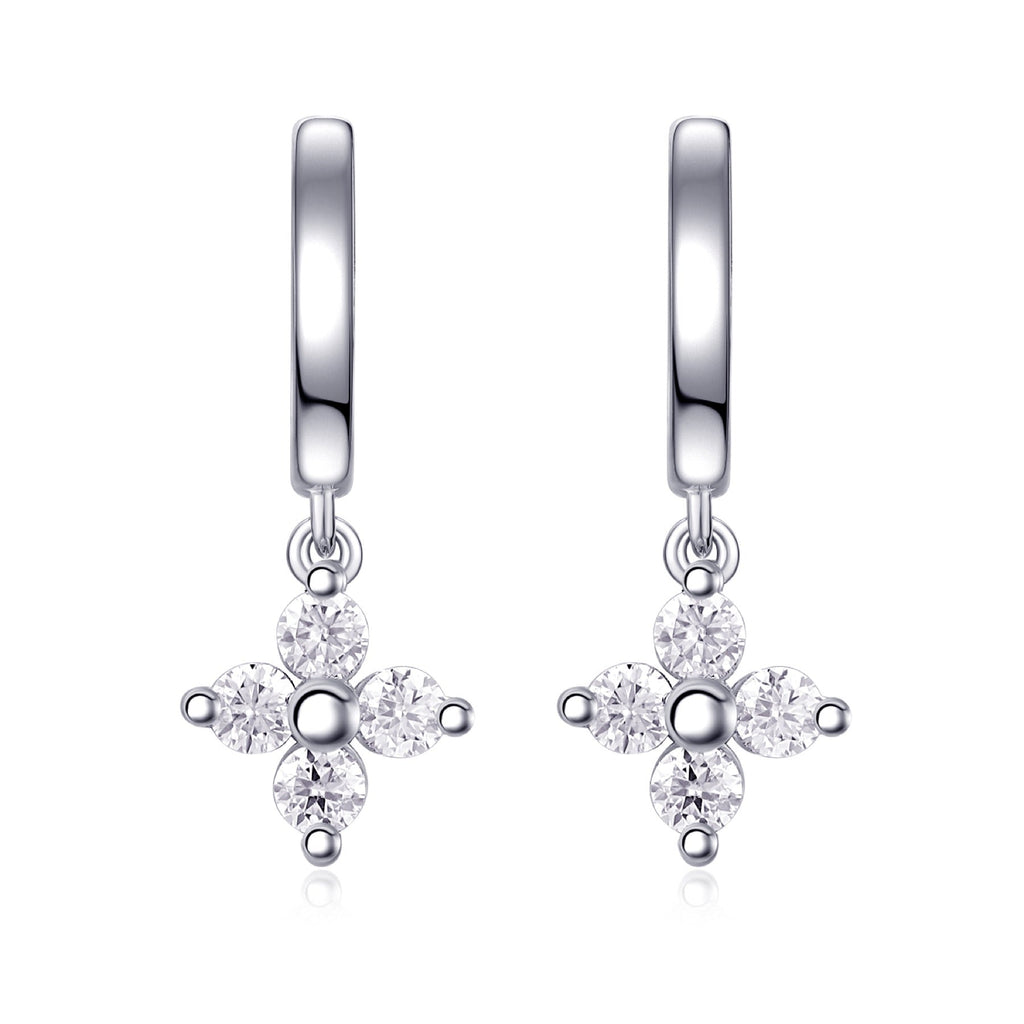 Crux Moissanite Cross Stud Earrings in Sterling Silver