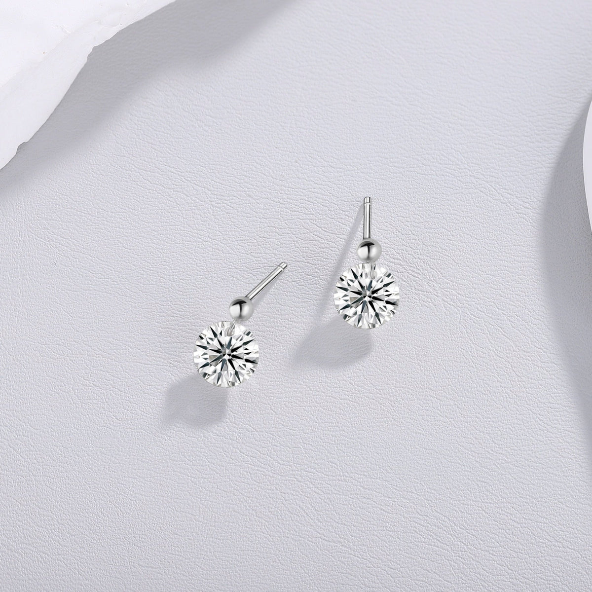 Orb Moissanite Stud Earrings in Sterling Silver