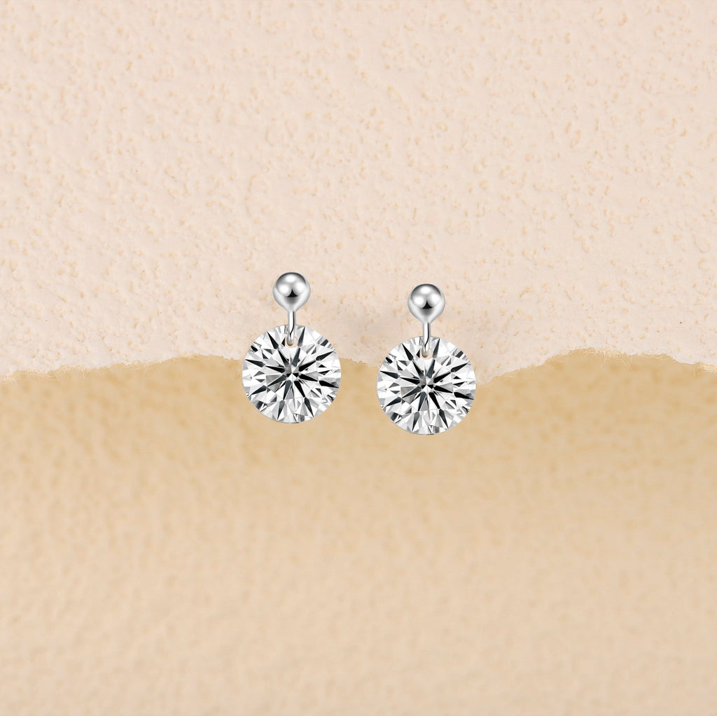 Orb Moissanite Stud Earrings in Sterling Silver