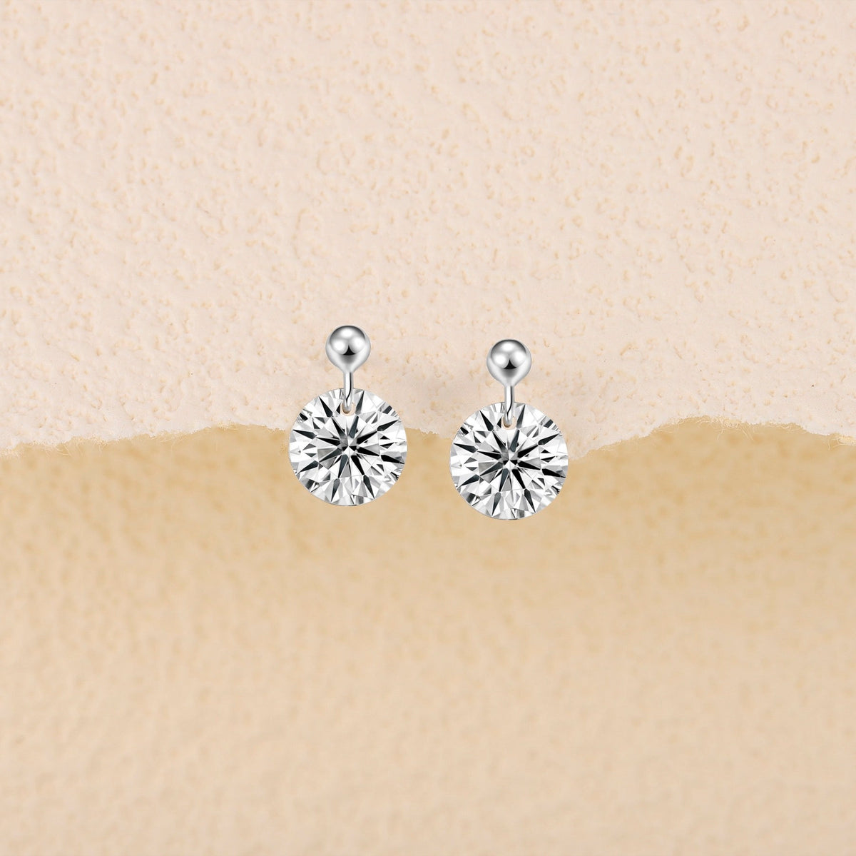 Orb Moissanite Stud Earrings in Sterling Silver