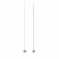 Wave Moissanite Threader Drop Earrings in Sterling Silver