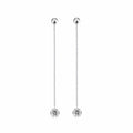 Sinuous Moissanite Threader Drop Earrings in Sterling Silver